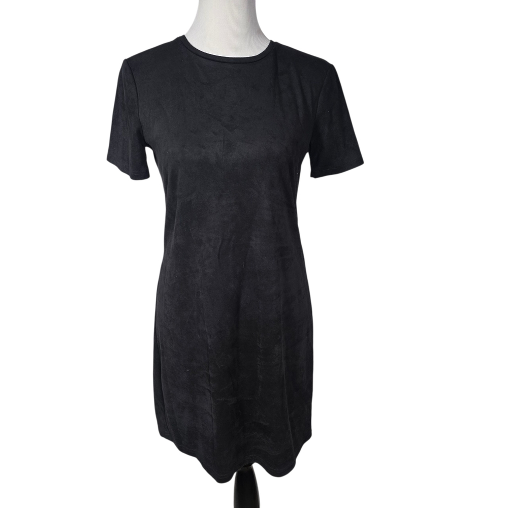 Zara Trafaluc Size Small Faux Suede 2017 Spring Summer Black Textured Dress